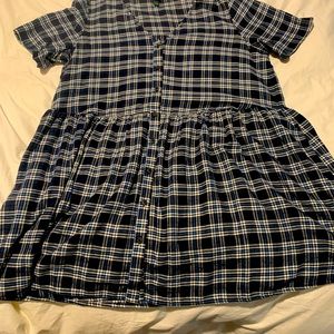 Blue plaid flannel Target dress